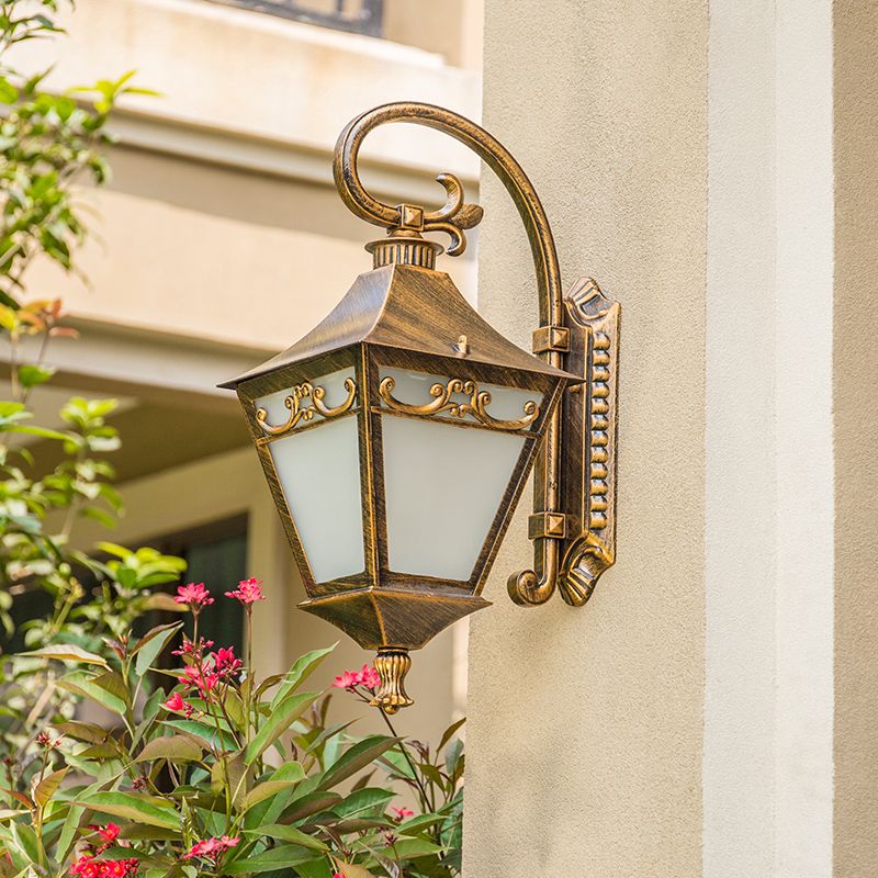 Ivoire en verre bronze lampe à lampe murale 1