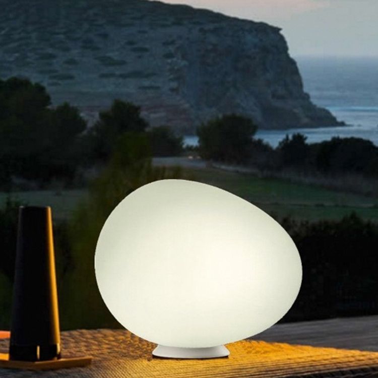 Modern Minimalist Style Spherical Table Lamp Glass 1 Light Table Light for Bedroom