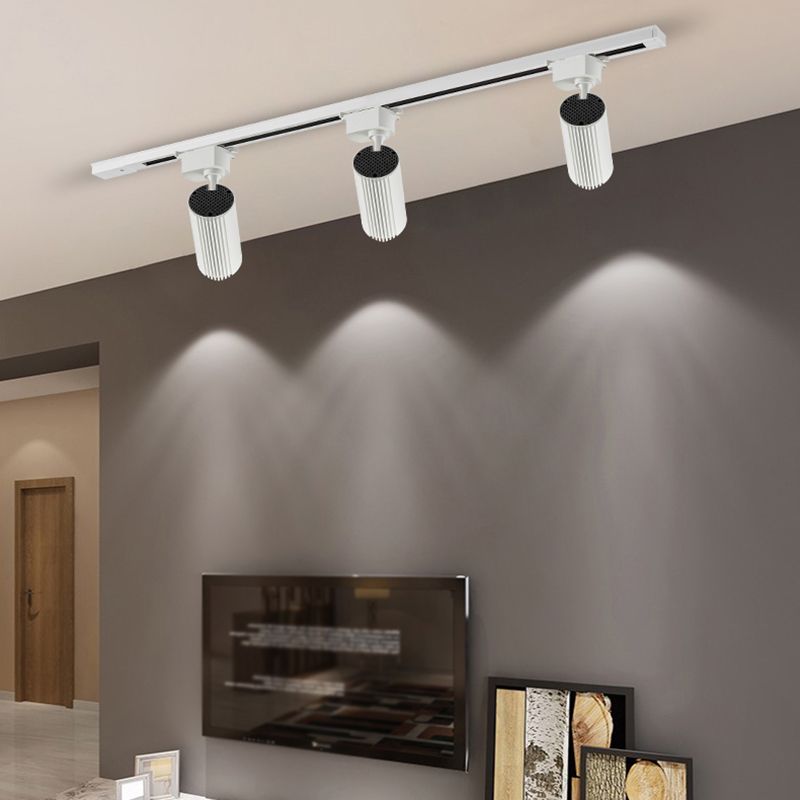 Lámpara de techo de riel LED de forma cilíndrica Montaje de aluminio moderno para sala de estar