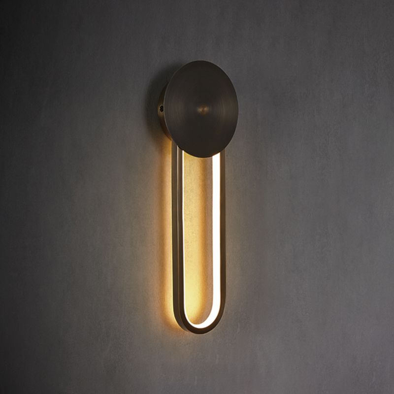 Oval Shade Metal Wall Sconce Modern Style 1 Light Wall Mount Lighting