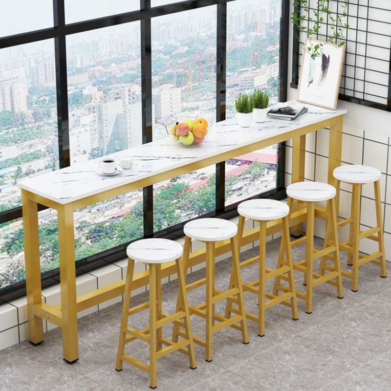 Manufactured Wood Rectangle Pub Table with Metal Frame for Living Room