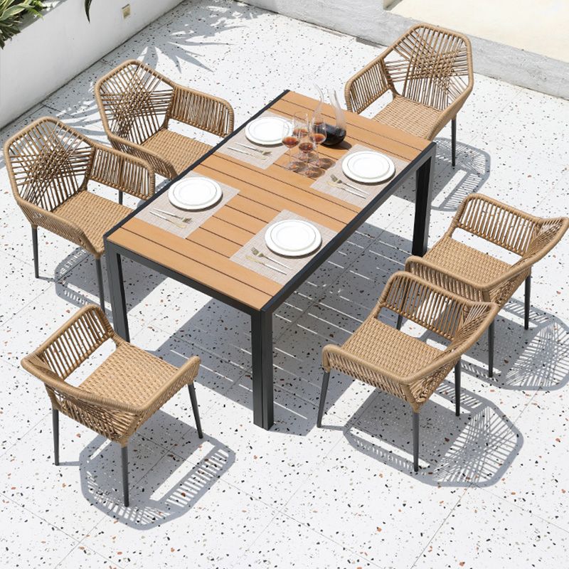 Tropical Rattan Patio Dining Chair Natural Outdoors Dining Chairs