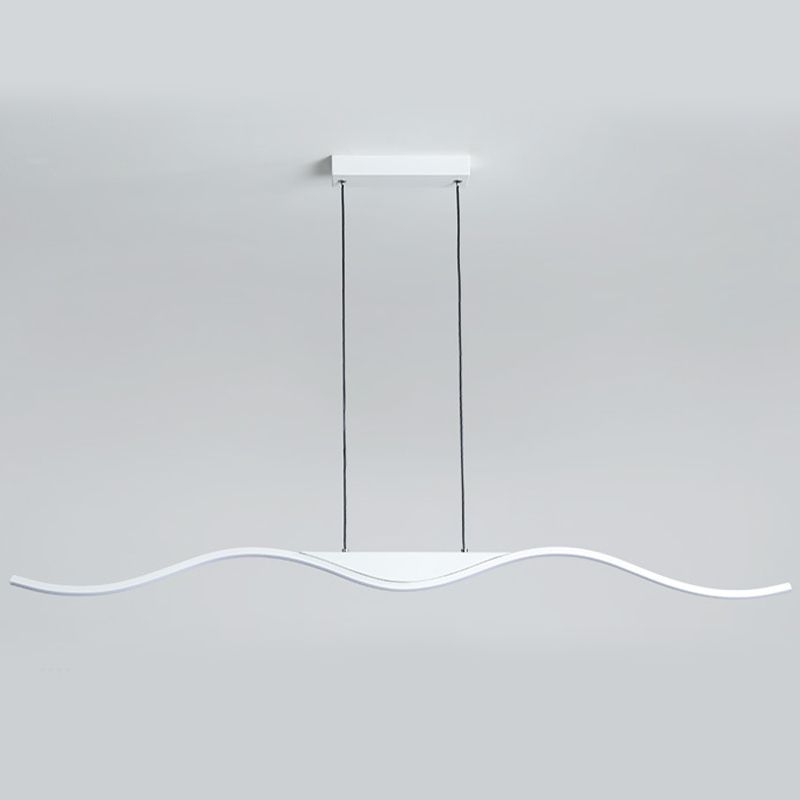 White Linear Kitchen Island Lighting Metal Square Ceiling Light for Living Room