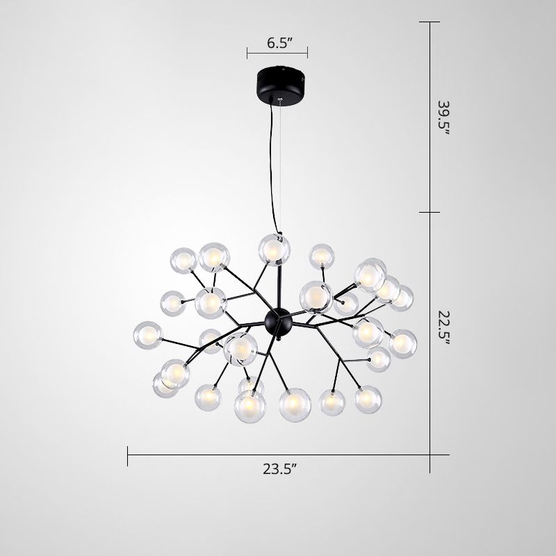 Minimalist Molecule Chandelier Double Glass Living Room Suspension Lighting Fixture