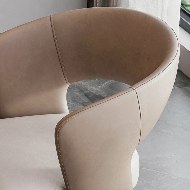 Modern Arm Chair Faux Leather Open Back Dining Room Chair for Indoor