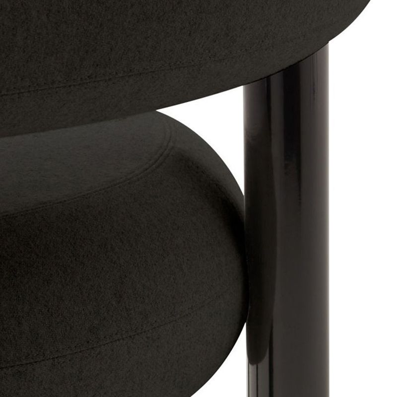 Contemporary Fabric Cushion Metal Barstool with 4 Legs in Matte Finish for Indoor