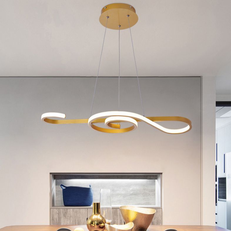 Aluminium LED Ceiling Light in Modern Creative Style Linear Pendant Light with Silica Gel Shade