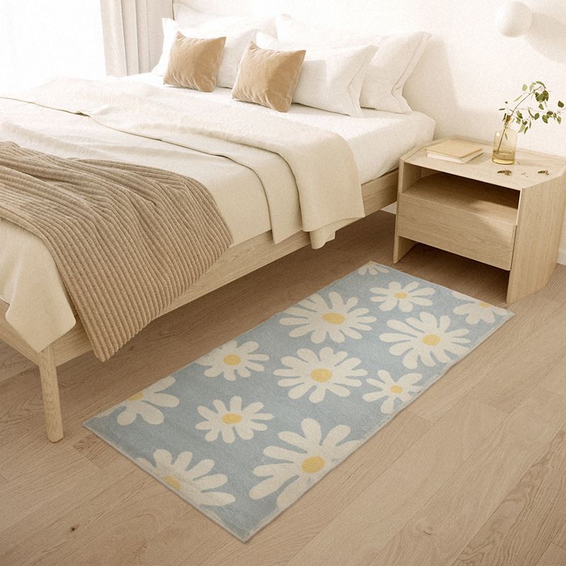 Tappeto moderno beige tappeto di tappeto di fiore in poliestere per arredamento per la casa