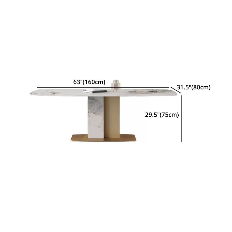 Luxury 1/4/5/7 Pieces Rectangle Dining Set Sintered Stone Top Dining Table with Chairs