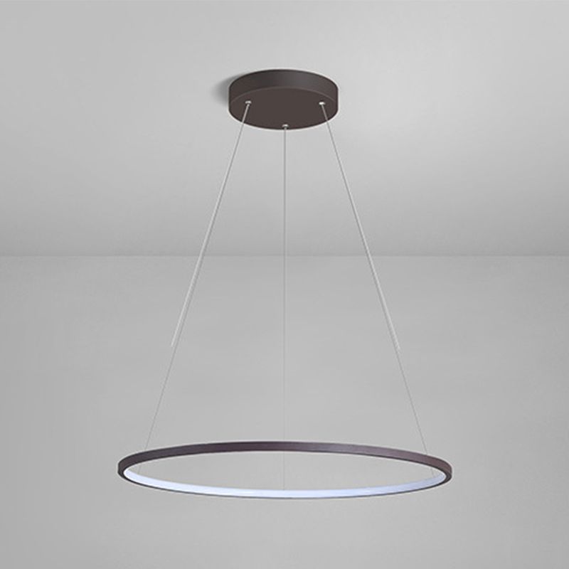 Linear Metal Pendant Light Fixture Modern Style 1 Light Hanging Light Fixture in Brown