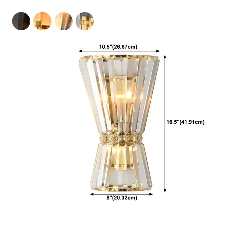 Geometric Shape Crystal Wall Light Modern 2 Lights Wall Light Sconce