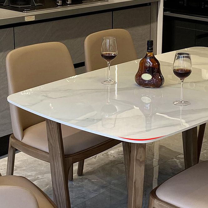 Home Dinner Room Kitchen Table Traditional Luxury Stone and Wood Dining Site Table