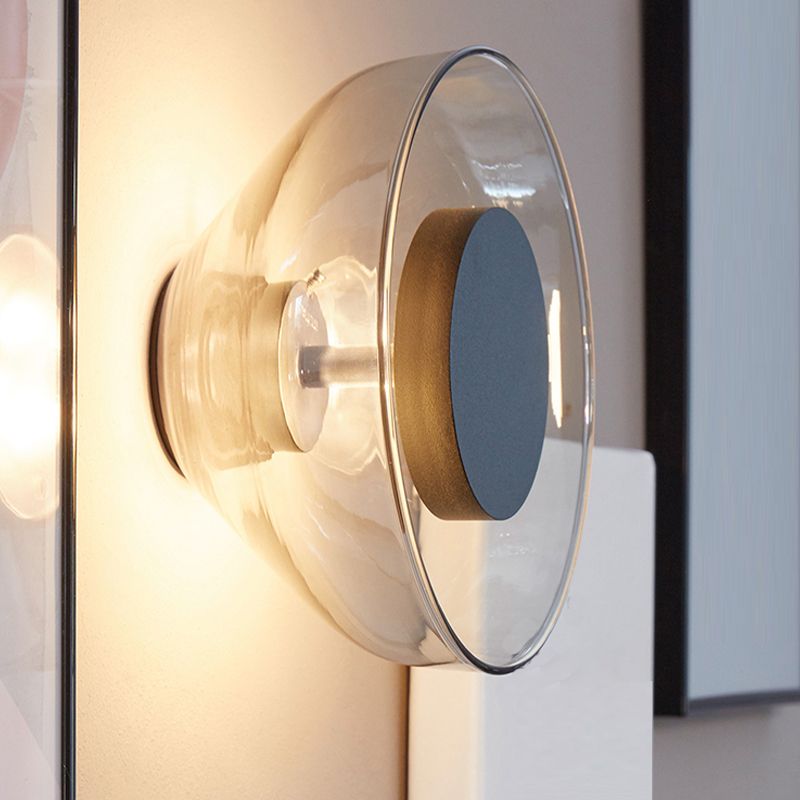 Glass Shade Wall Lights Modern Style Wall Mounted Sconce for Bedroom