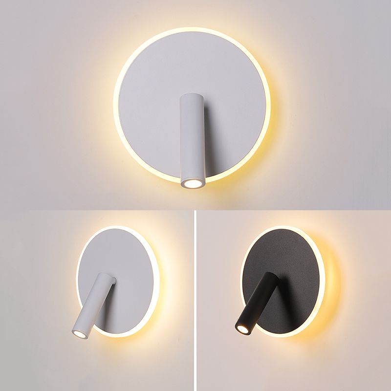 Aluminium Geometric LED Wall Lamp in Modern Concise Style Wrought Iron Reading Wall Sconce with Acrylic Shade