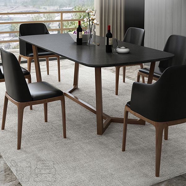 Sintered Stone Top Table Black Dining Table for Kitchen Dining Room