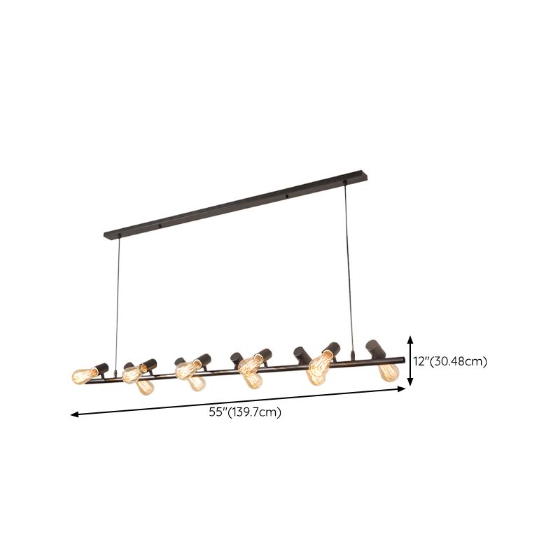 Industrial Style Iron Hanging Lamp Black Island Light Fixture for Dining Table