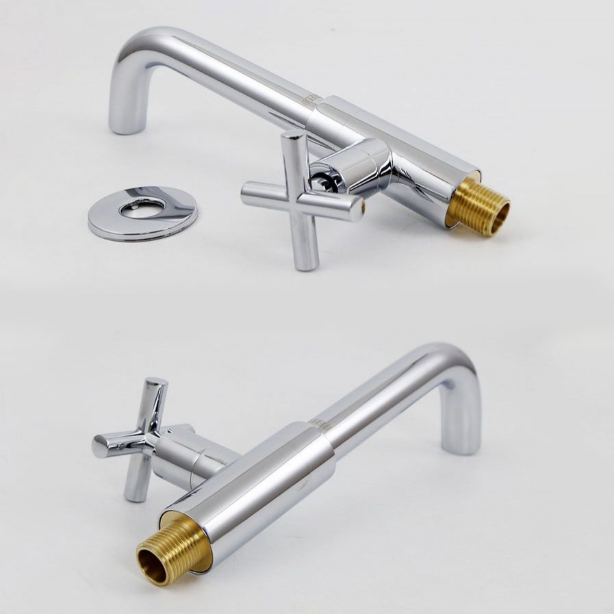 Wall Mounted Faucets Single Cross Handle Faucet for Bathroom