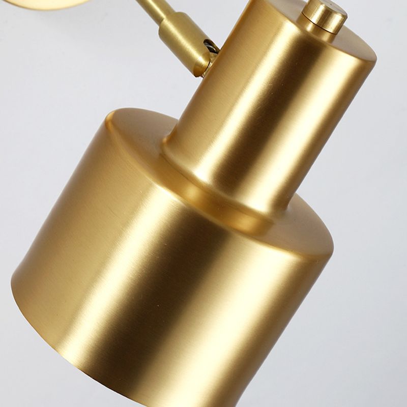 Drum Shape Metal Wall Light Modern Style 1-Light Wall Light Sconce in Gold