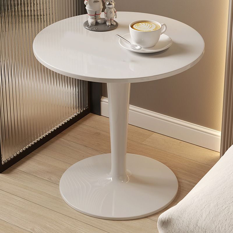 Contemporary Round Side End Table Plastic Pedestal Sofa Side Table