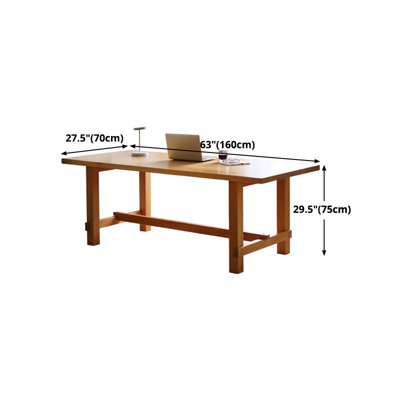Rectangle Solid Wood Dining Table Modern Trestle Base Dining Table