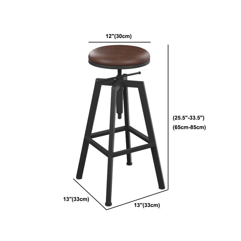 Round Metal Counter & Bar Stool Industrial Footrest Counter-height Stool