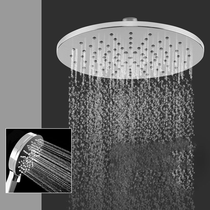 Ceiling and Wall Mounted Shower Head Combo Round Chrome Spray Head