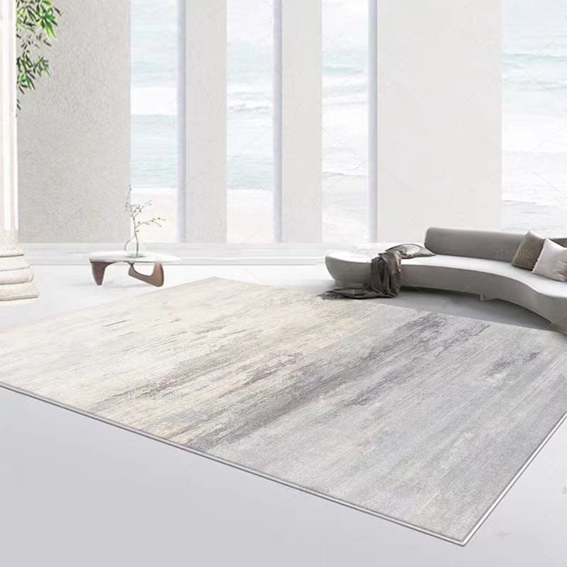 Light Grey Modern Carpet Polyester Graphic Area Carpet Washable Carpet for Home Decor