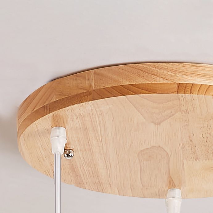 Moderne creatieve hangende lamp houten geometrische hanglamp met mat glazen schaduw