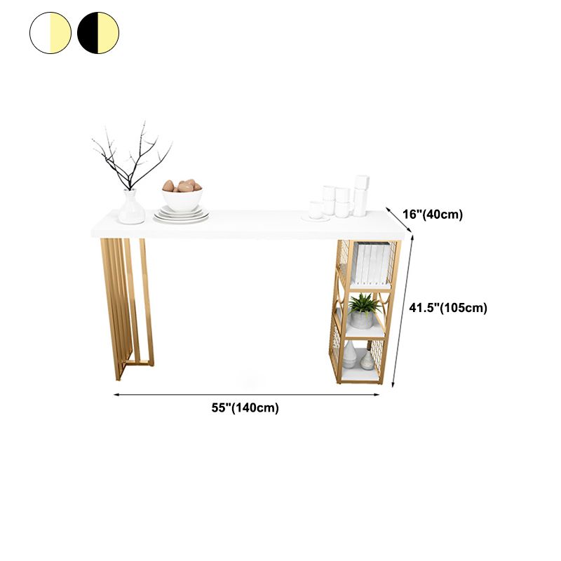 Glam Pub Table Solid Wood Bar Height Rectangle Bar Table for Indoor