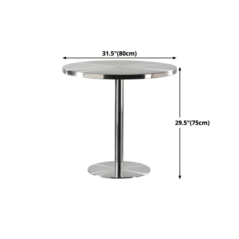 Mesa de comedor industrial mesa de acero inoxidable con base de pedestal para cocina