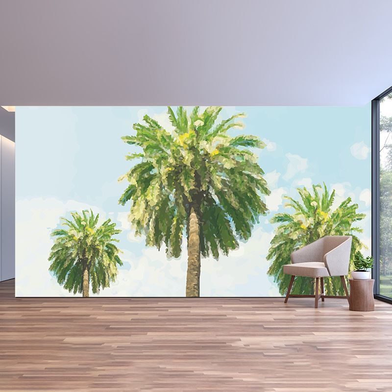 Tropical Plants Mural Tropical Style Mildew Resistant for Meeting Room