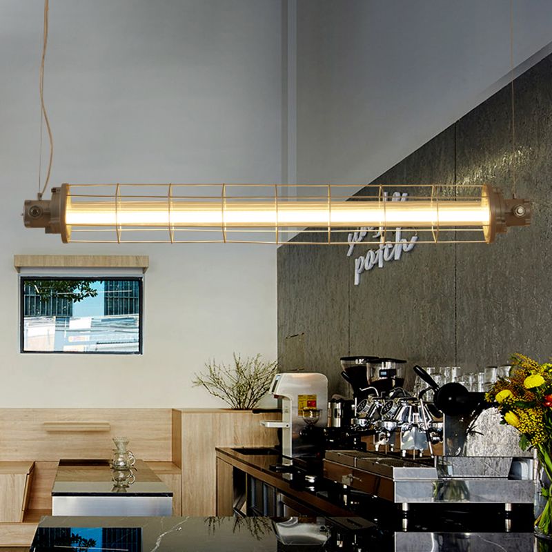 Industrial Style Aluminum Hanging Lamp Cylinder Shape Island Light Fixture for Living Room