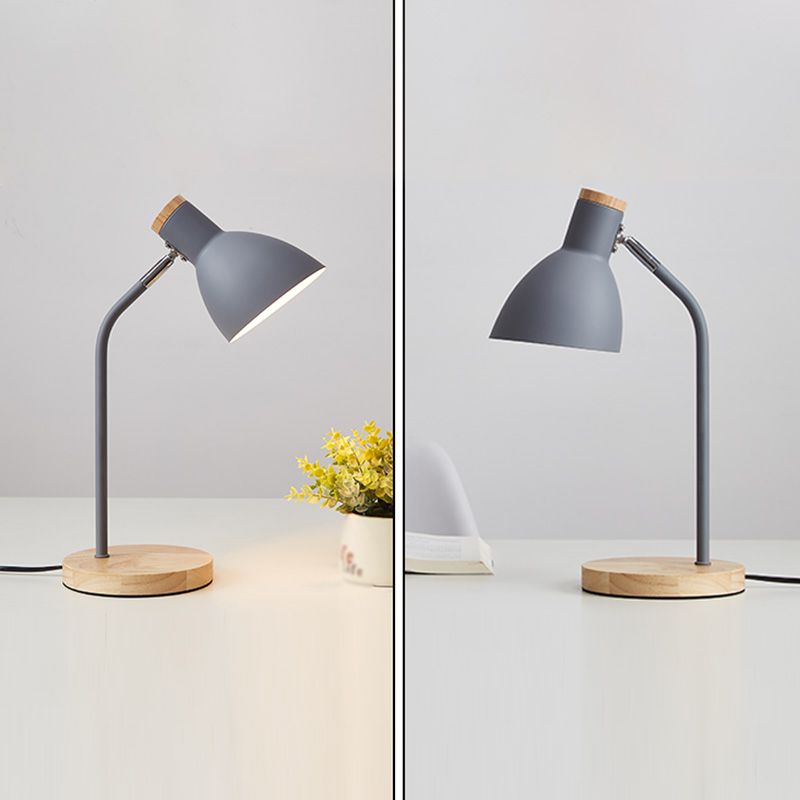 Rotatable Dorm Room Table Lamp Metallic 1 Bulb Nordic Nightstand Light