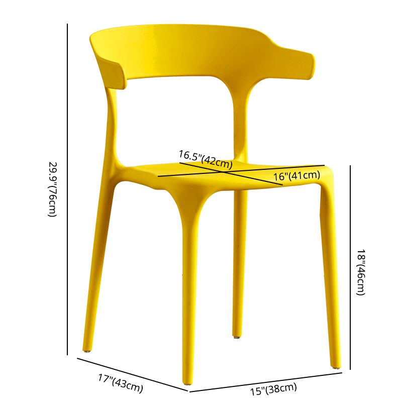 Ensemble de chaise de salle à manger en plastique à dossier ouvert empilable de chaise latérale moderne à la maison