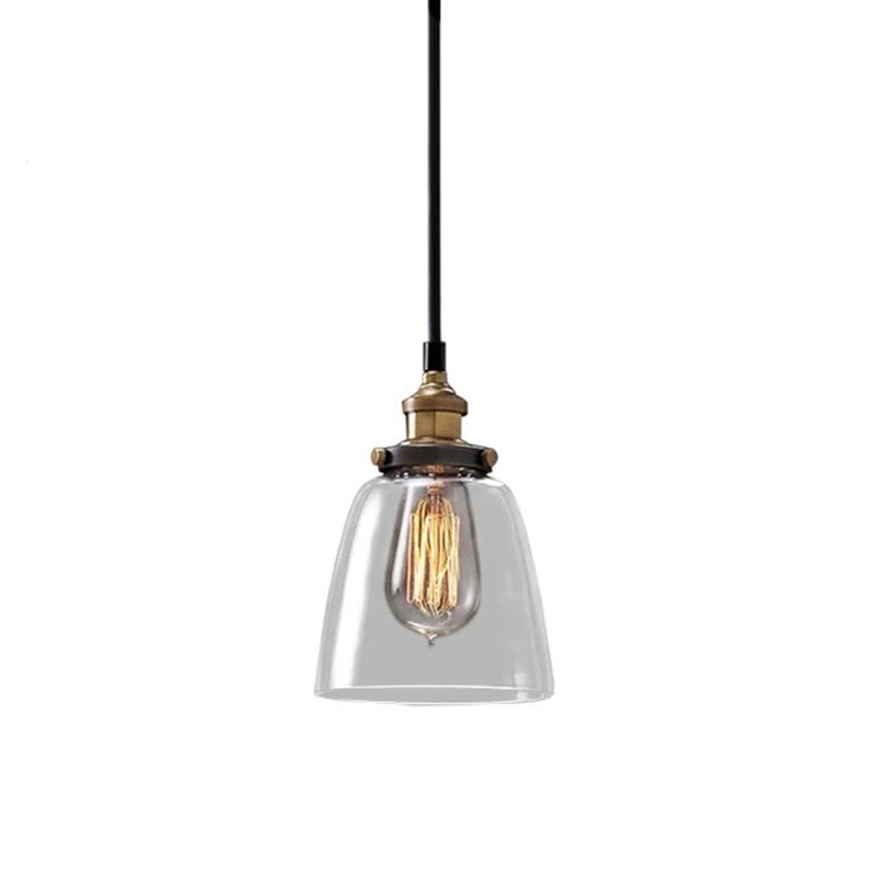 1 Light Light Kit Retro Industrialglas hängendes Licht mit hängenden Kabel für das Restaurant
