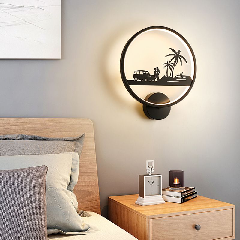 Unique Shape Metal Wall Light Modern Style Single Light Wall Mount Lighting