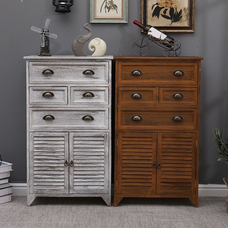 Nautical Bedroom Solid Wood Storage Chest Vertical Chest with Drawers