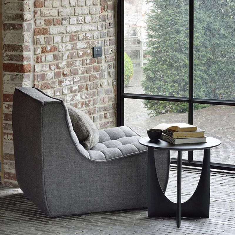Scandinavian End Table Solid Wood Abstract Round Living Room Side Table