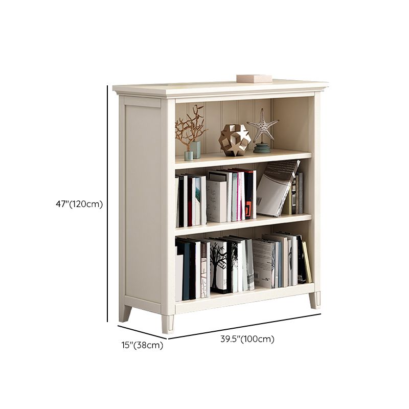 Scandinavian Closed Back Standard Bookshelf Wooden Bookcase in White