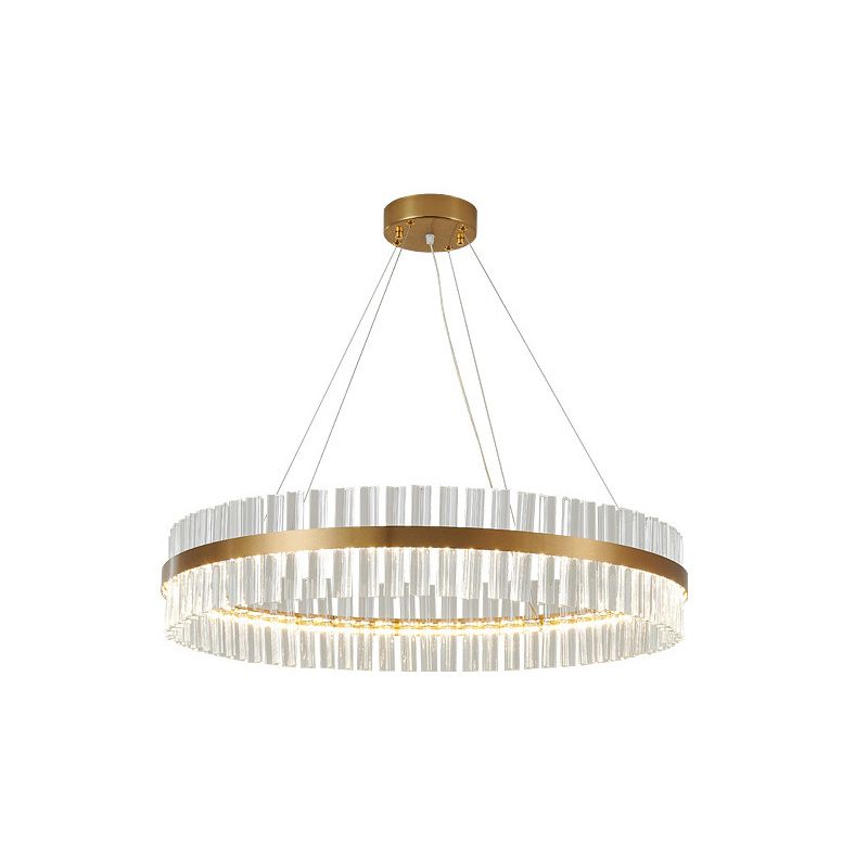 Postmodern Circular Suspended Lighting Fixture Crystal Hanging Ceiling Fixture for Restaurant