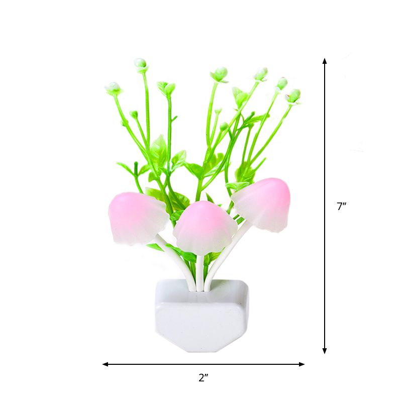 Decorative Seaweed Plastic Wall Lamp Plug-in LED Night Light in Green, Multi-Colored Light