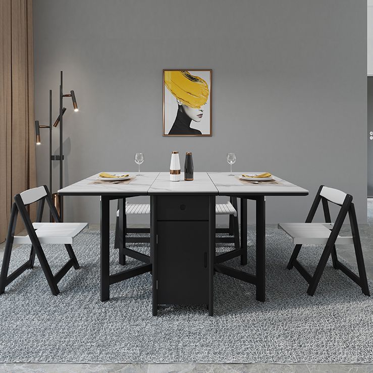 Mesa de comedor plegable Mesa rectangular moderna con base de almacenamiento (solo mesa)