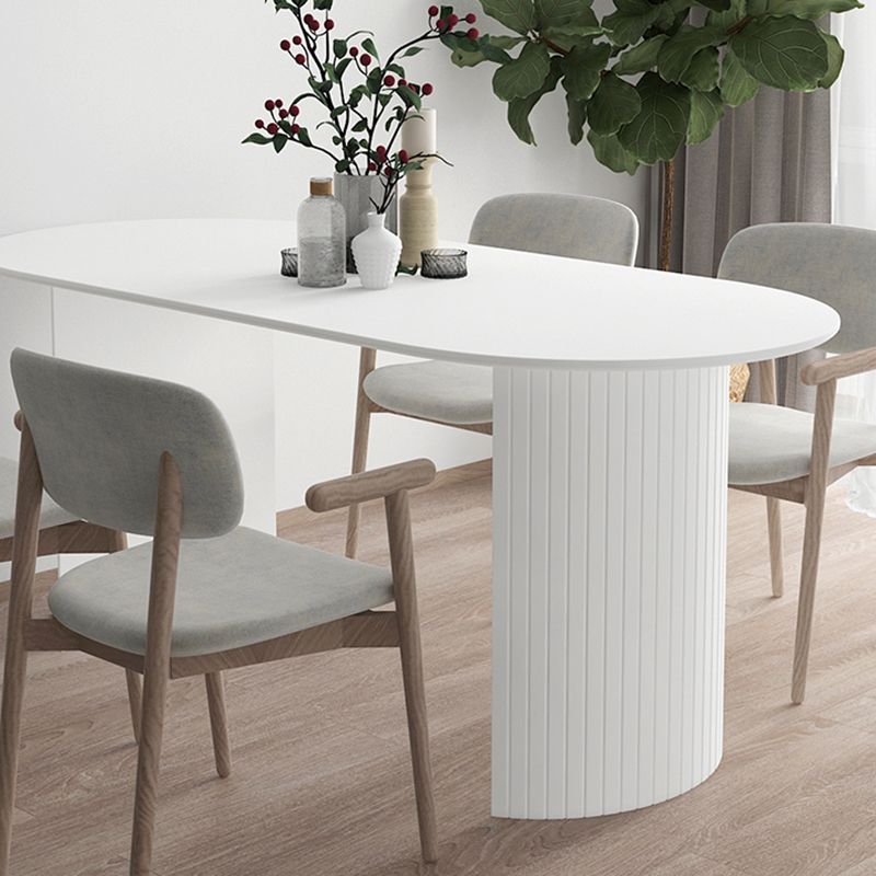 Freie Form moderner Stil Esstisch Weißer fester Tisch mit Sinterstein