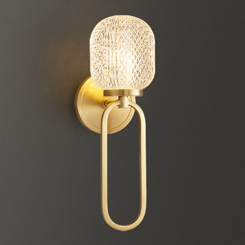 Brass and Crystal 1 - Light Wall Armed Sconce Globe Shade Wall Light in Gold
