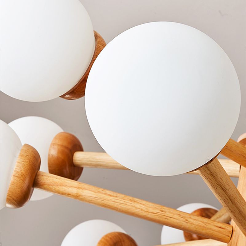 Globe Kronleuchterleuchte moderne Holzheizbeleuchtung für das Restaurant