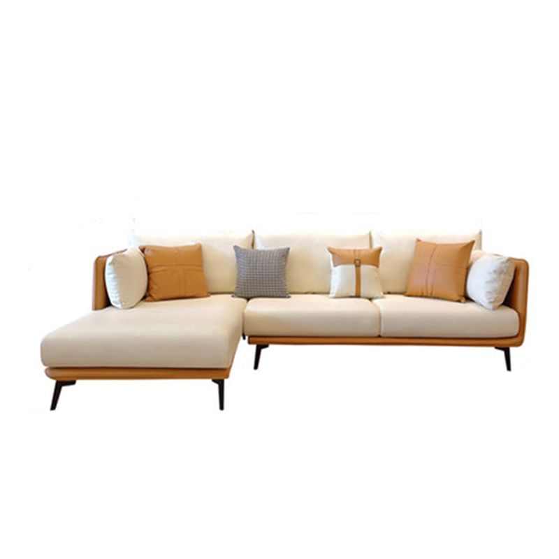 Stain-Resistant Faux Leather Square Arm Sofa/Sectional with Removable Cushions
