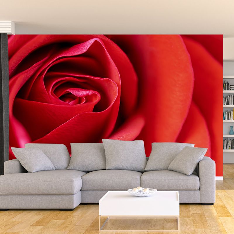 Partial Close-up of Flower Mural Soft Color Stain Resistant Wall Art for Living Room
