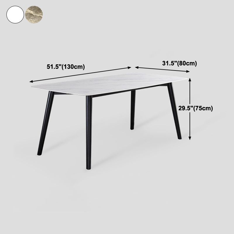Mesa de comedor industrial rectangular mesa fija con piedra sinterizada