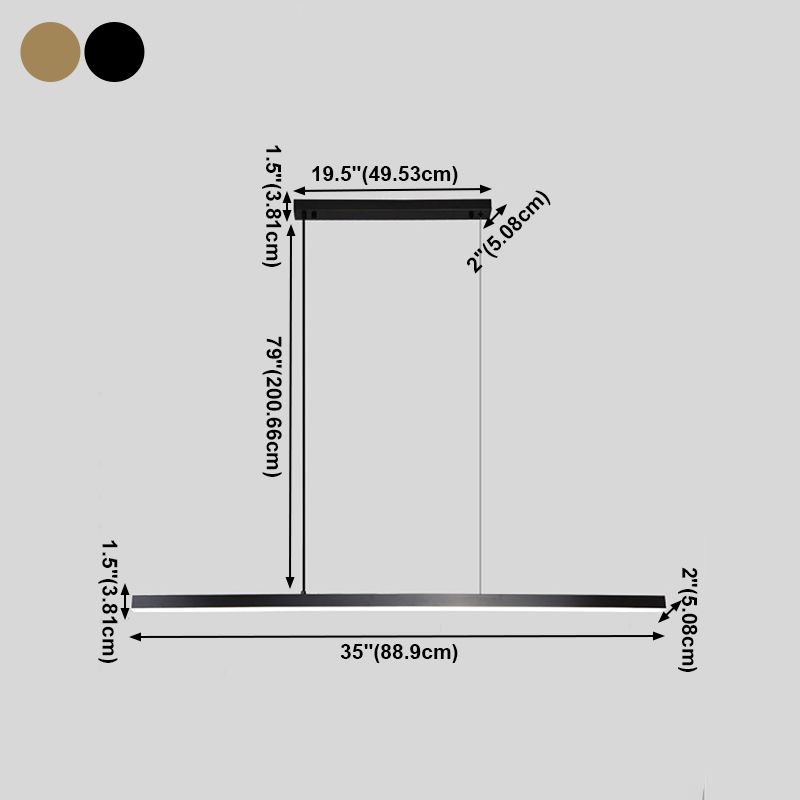 Zeitgenössische Küchenheize helle lineare hängende Deckenleuchte 1 Licht 1 Licht