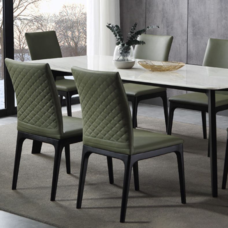Contemporary Dining Chairs Upholstered Chairs with Wood Base